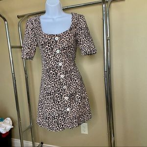 Altar’d State leopard print button down A-Line dress